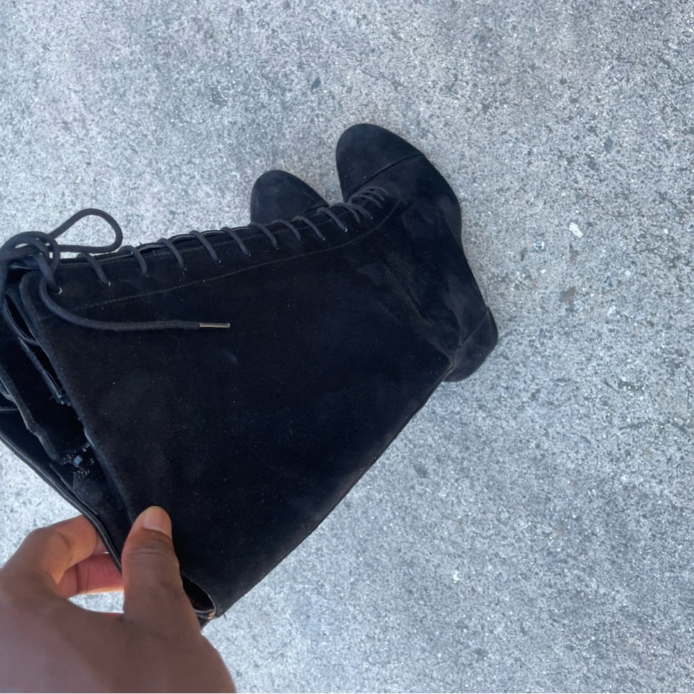 Nine West Black Lace Up Boots